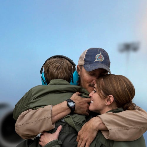 Military Family Hugging