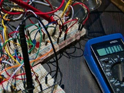 electrical wire connected to meter