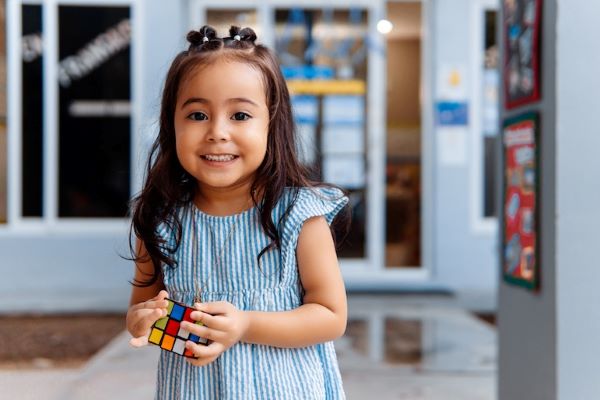 preschool student in classroom