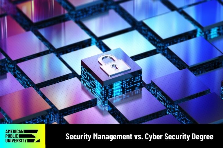 security-management-vs-cyber-security-degree cyber security lock on data