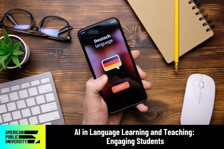 AI-in-language-learning AI language learning app on phone