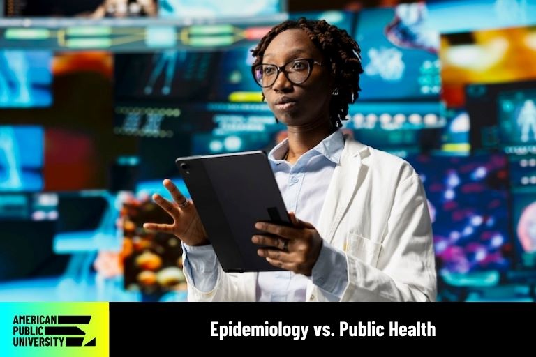 epidemiologist holding tablet