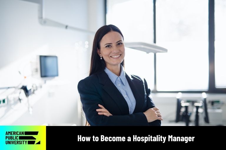 Hospitality Manager in office