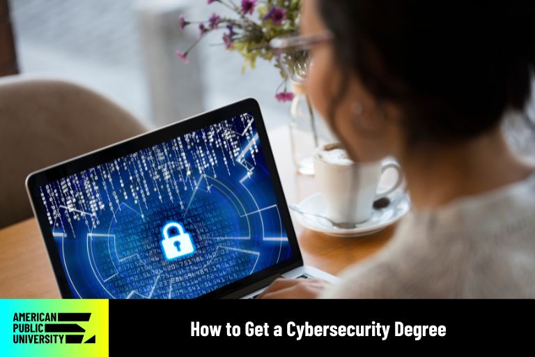 how-to-get-a-cybersecurity-degree cybersecurity degree student looking at laptop