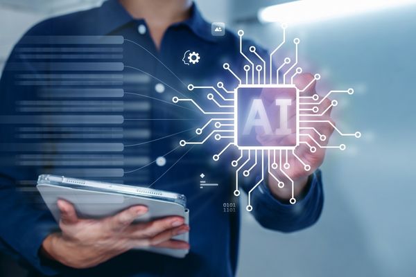 artificial intelligence being used on tablet