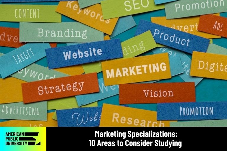 marketing-specializations marketing specializations on post it notes