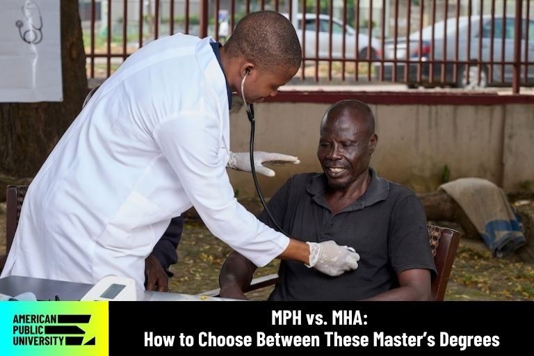 MPH professional examining patient