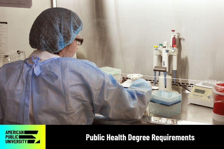 public-health-degree-requirements public health degree graduate working in lab
