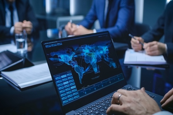 homeland security intelligence on laptop screen