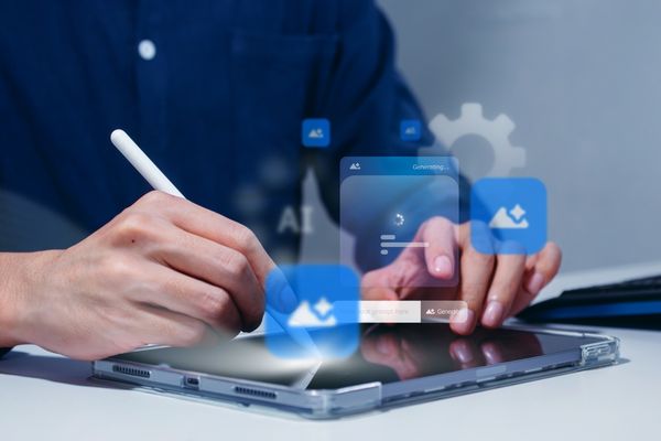 artificial intelligence being used on tablet