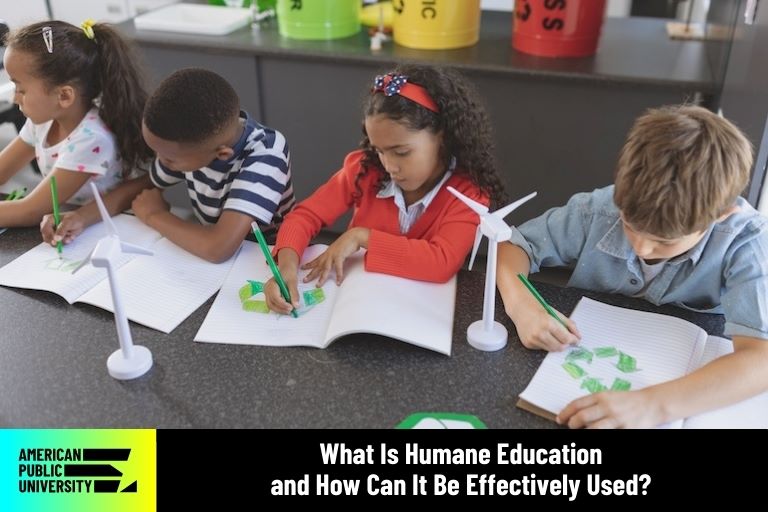 what-is-humane-education humane education students drawing at table
