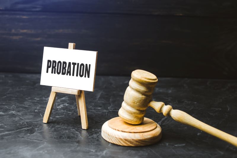 probation written on canvas next to gavel