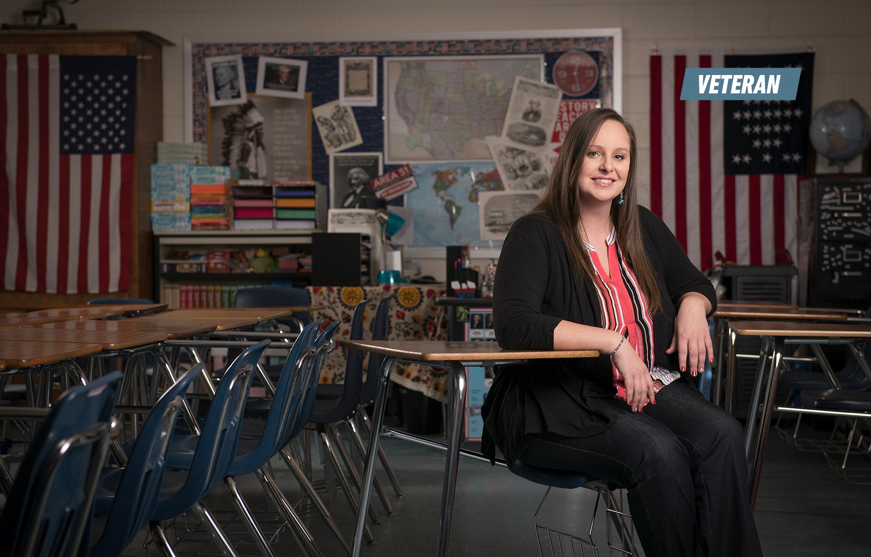 Kelli Partida Sitting in a Classroom