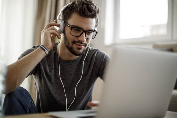 Man looking at laptop