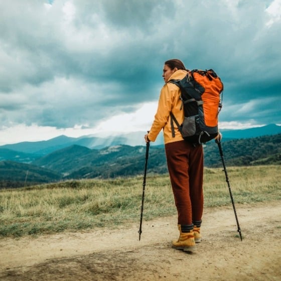 woman hiking