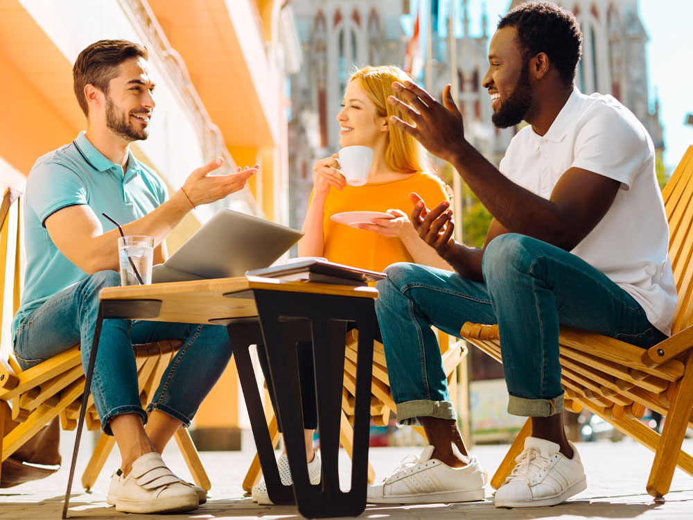 Students Sitting Outside